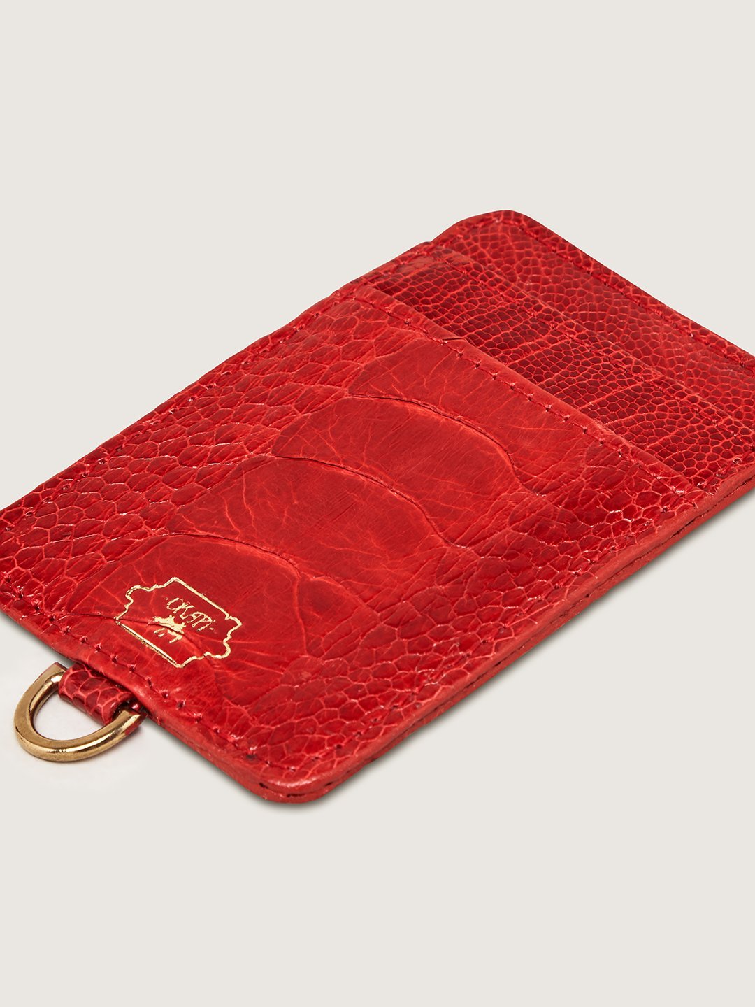 Okapi Phone Wallet - Flame Red Ostrich Shin
